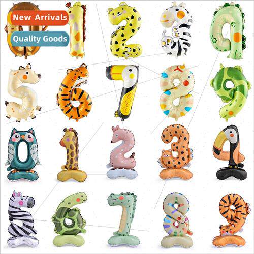 New standing base cartoon animal figures aluminum film ballo