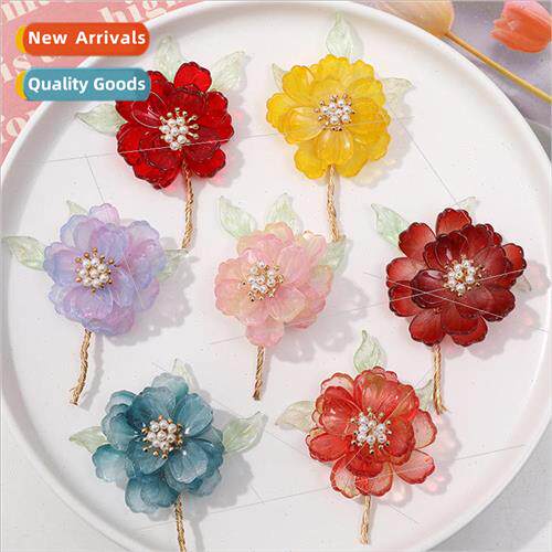 Ancient  aesthetic multi-layer petals pearl flowers diy hand