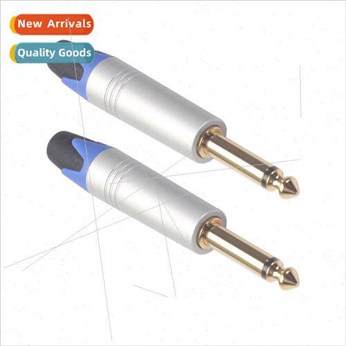New Gold-plated 6.35 mono DIY soldering plug Zinc alloy audi