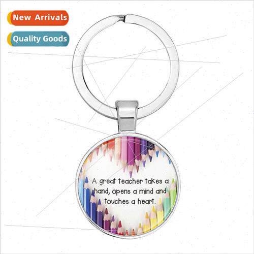 Key Chain Teachers Day Creative  Glass Time Gemstone Key Rin