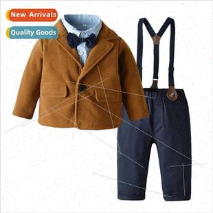 long cot tie bow sleeved jacket suit the Korean Children