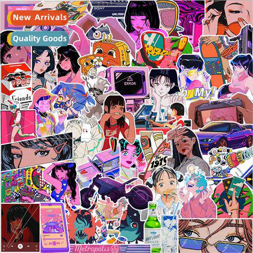 50pcs city cool cartoon girl graffiti stickers decoration gu