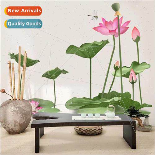 GS9807 Chinese fresh lotus wall stickers room living room be