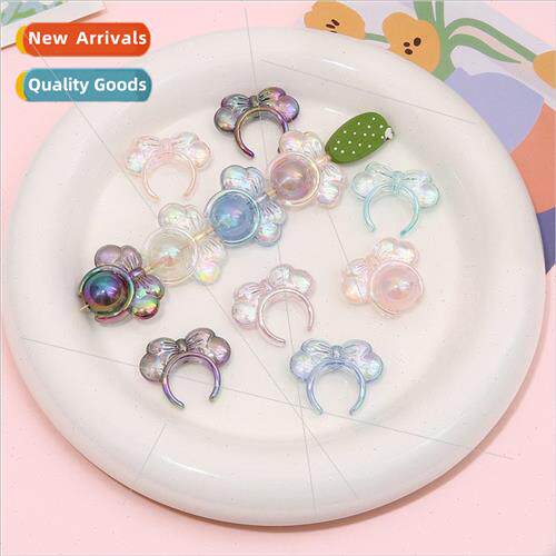 Transparent colorful acrylic bow diy accessories handmade ba