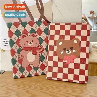 plaid scarf air2 Apple com case ipad9.7 protective 适用 bear