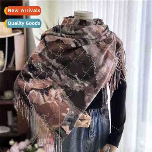 Autumn and winter scarf female 2023 new faux cashmere double