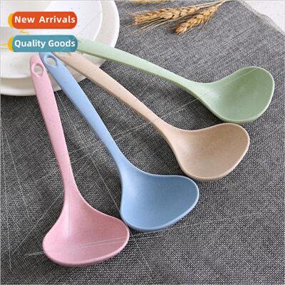 Soup spoon wheat straw long handle spoon household porridge
