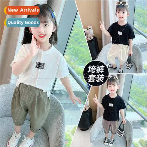 2023 new childrens clothing girls casual suit summer  in sma