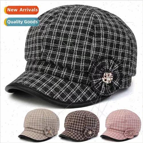 New womens warm hat thousand bird check middle-aged duck ton