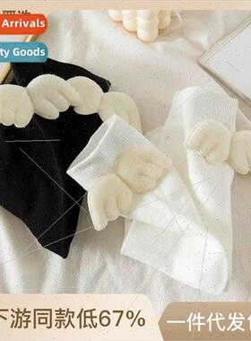 New Lolita socks angel wings cartoon ins socks female mid-ca