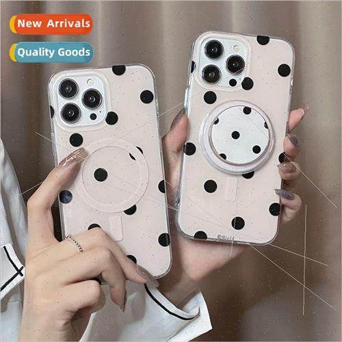 Simple small fresh polka dot magnetic IPhone15ProMax double-