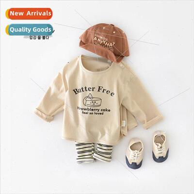 Boys and girls spring new long-sleeved T-shirt children Kore