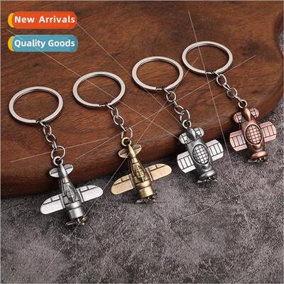 movable propeller airplane keychain creative gift key 3D thr