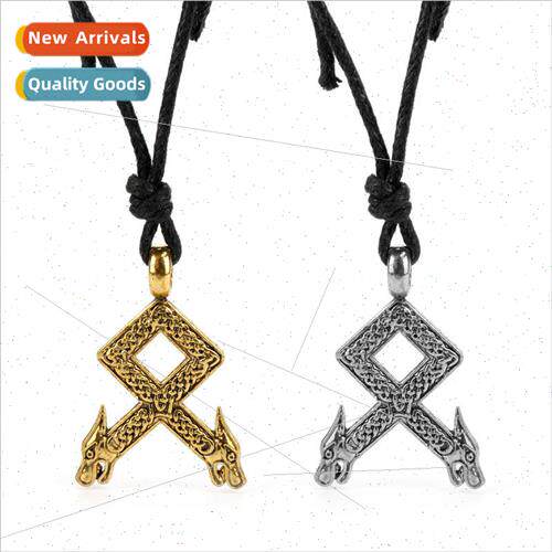 New Scandinavian Viking double dragon head alloy pendant vin