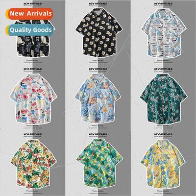 Hawaii couple shirt loose digital printing short-sleeved shi