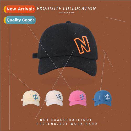 Hat female winter hollow N letters embroidered baseball cap