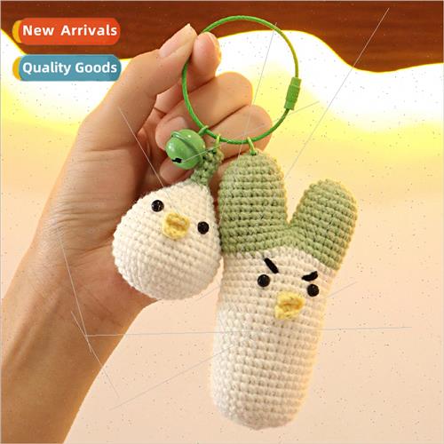 Finished handmade crocheted onion garlic pendant wool knitti