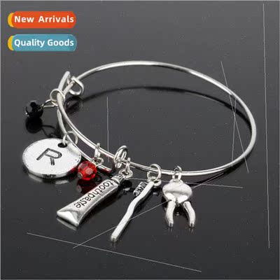 Popular jewelry creative toothpaste toothbrush teeth alloy p