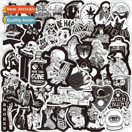 50 new black and white horror theme graffiti stickers bicycl