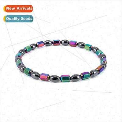 Magnetic oval bead black magnet plating AB color anklet ankl