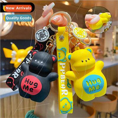 decompression fart bear keychain fashion accessories cute sc