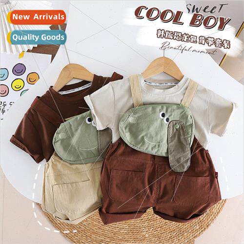 Boys summer suit suit 2023 new Yankee baby summer short-slee