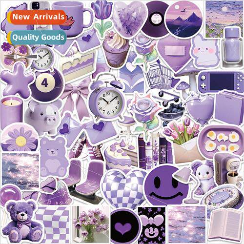 56 cartoon purple minimalist  graffiti stickers personalized