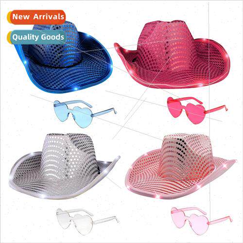 Sequins beads luminous hat Halloween per适用mance luminous h