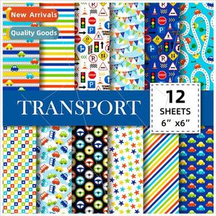 album blue piece paper scrapbook DIY wind cute pack 12pcs