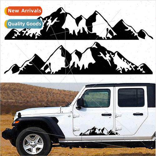 Car stickers mountain range decals door snow mountain patter