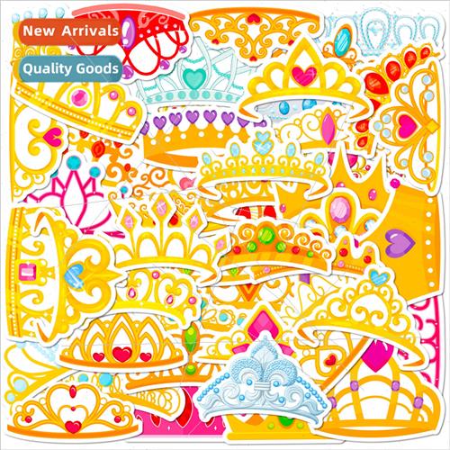 50 Crown Stickers 适用 Kids Cute Cartoon Princess Crown Dood