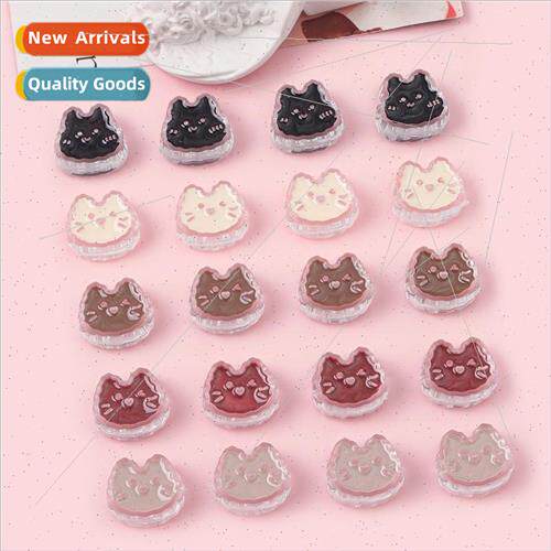 Cute cat acrylic transparent oil drop beads beading handmade