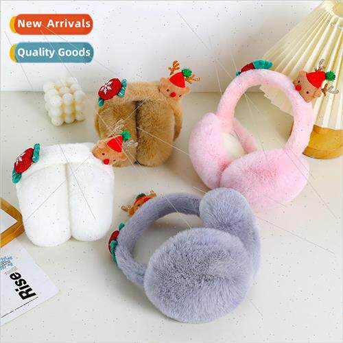 Winter warm ear muffs girls ear covers Christmas elk ear bag