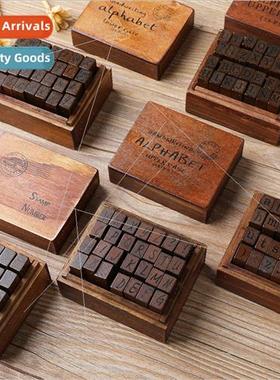DIY Vintage Alphabet Stamps Diary Stamps 28pcs in Case/Numbe