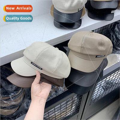 Black beret female fall and winter ins Korea pu leather news