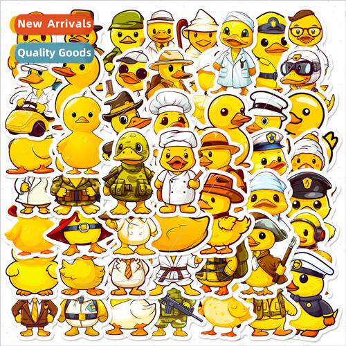 50 assorted small yellow duck children cartoon stickers kind