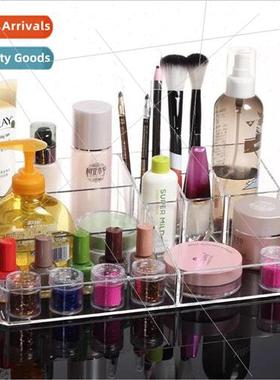 Large 9-compartment cosmetic organizer desktop transparent s