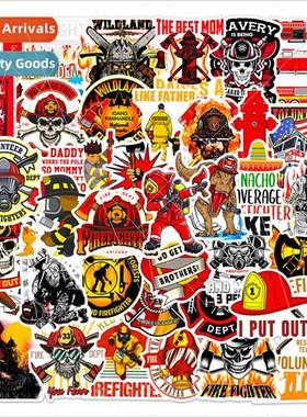 50 personalized firefighter graffiti stickers suitcase noteb