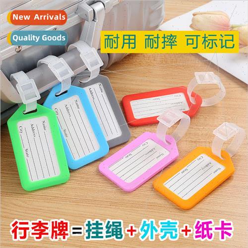 Plastic luggage tags suitcase check-in hangtags business tri