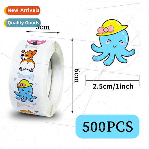 500pcs/roll small animal roll stickers children reward stick