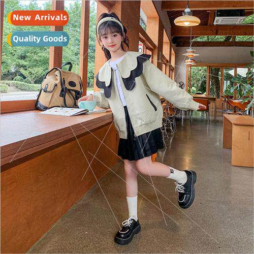 Girls jacket fall 2023 new fashionable childrens clothing sp