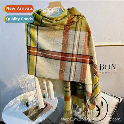 Scarf new imitation cashmere color plaid scarf female Korean