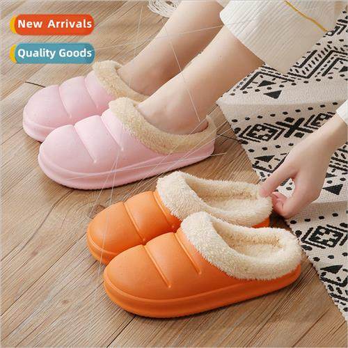 Waterproof cotton slippers thick bottom men and women winter