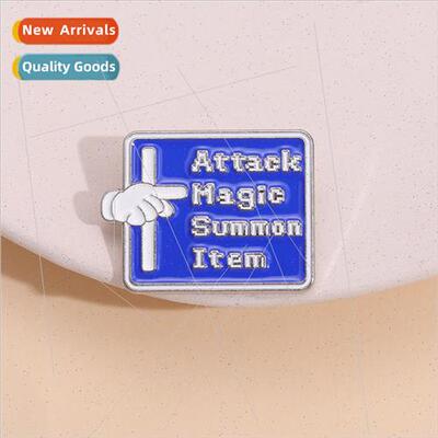 Cartoon Geometric English Game Pin Creative Fun Attack Magic
