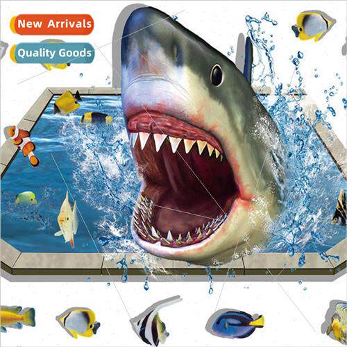 SK9023 3D shark underwater world floor stickers modern home