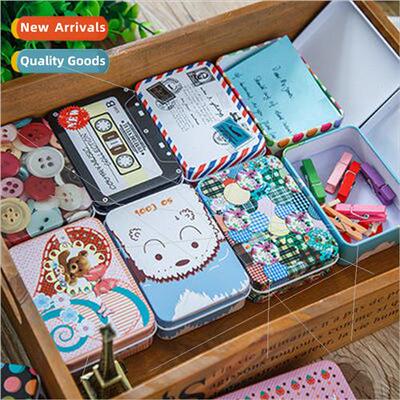 Rectangular iron box postcard tinplate storage box candy jew