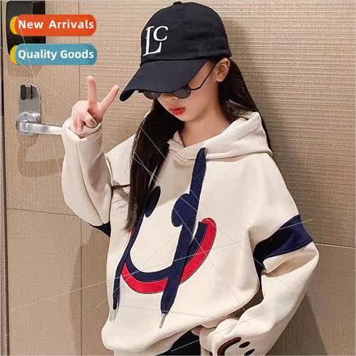 Girls padded hooded sweater set 2023 new middle and large ch