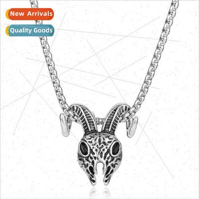 2017 new personalized retro sheep head pendant necklace mens