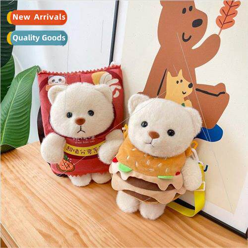 Cute potato chips plush bear bag female new fall and winter