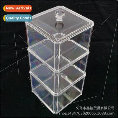 Transparent Triple Stacking Jewelry Box Small Skincare Organ